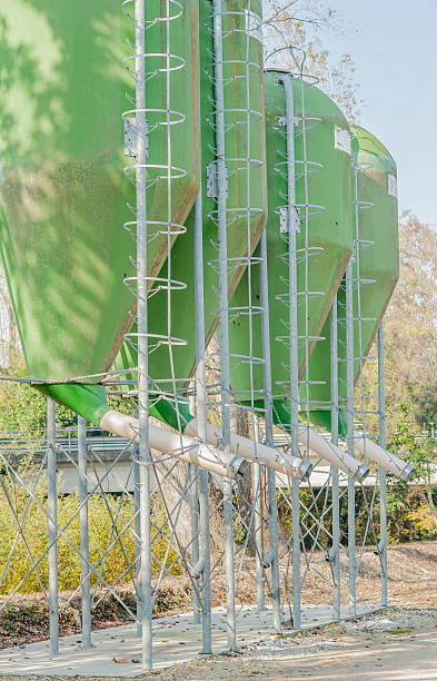 istock Agricultural green silos. 500696636