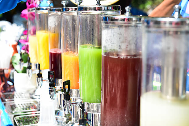 istock Many types of fruit juices on the beach 500699848