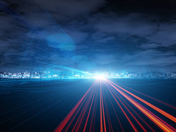 istock Urban highway traffic at night 500701184