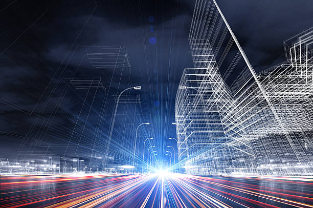 istock Urban highway traffic at night 500701266