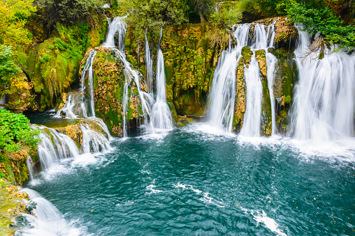 Waterfalls of Martin Brod on Una national park, Bosnia and Herzegovina
