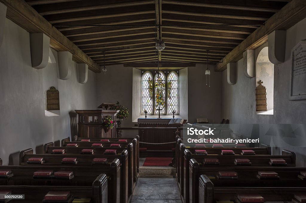 Church Interior of The Church of St Micheal de Rupe on Brentor, Dartmoor National Park, Devon England UK Church Stock Photo