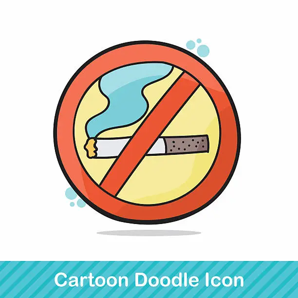 Vector illustration of no smoking doodle