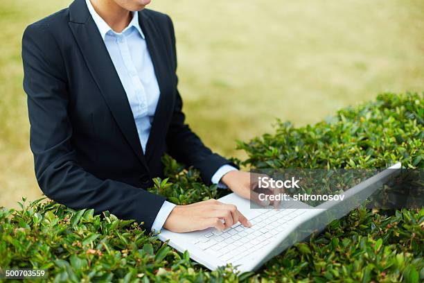 Touching Laptop Keys Stock Photo - Download Image Now - Adult, Business, Business Finance and Industry