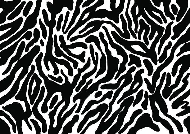 Vector illustration of Vector background hand drawn zebra stripes