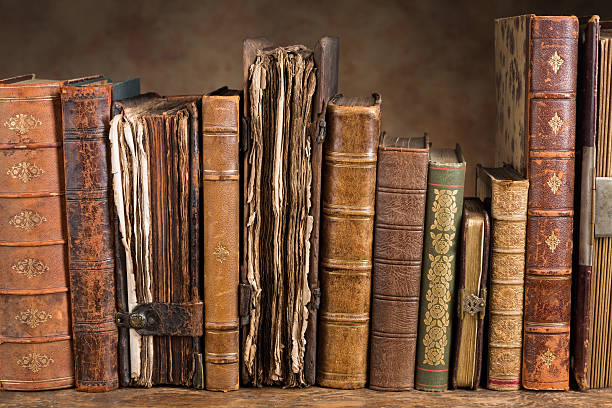 istock Antique books in a row 500704287
