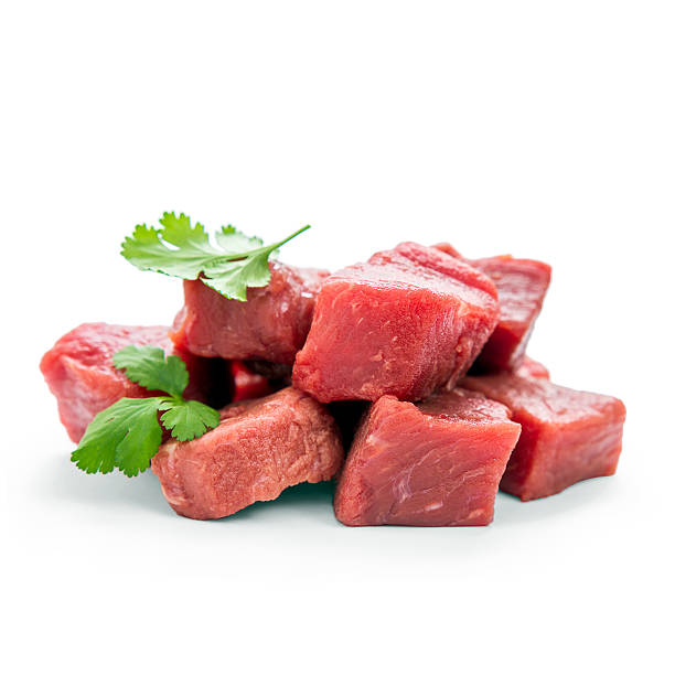 istock Pile of juicy beef cubes, macro 500705252