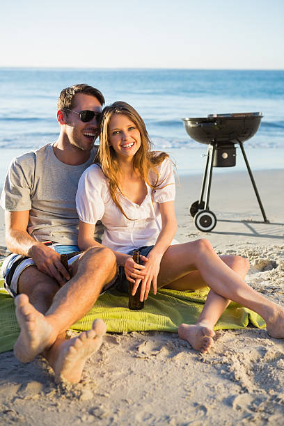 istock Happy couple having barbecue together 500707287