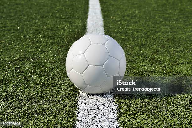 Soccer Ball On A Soccer Field Stock Photo - Download Image Now - Activity, Arts Culture and Entertainment, Aspirations