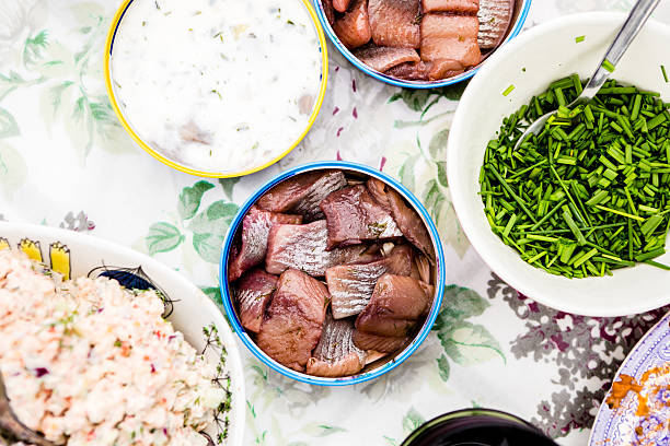 Swedish traditional summer food, herring.