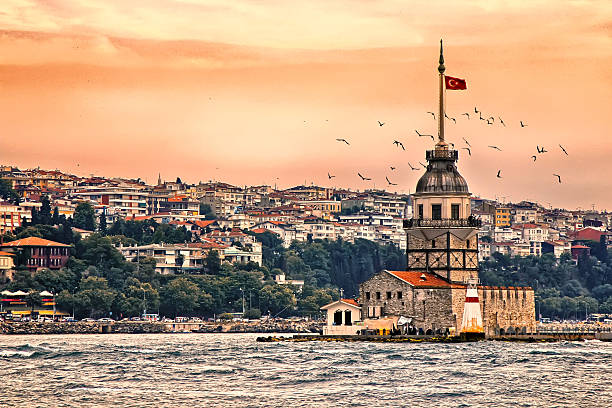 Maiden's Tower - Istanbul Maiden's Tower (Kız Kulesi) - Istanbul bogaz stock pictures, royalty-free photos & images