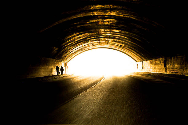 istock Light at end of tunnel. 500710171