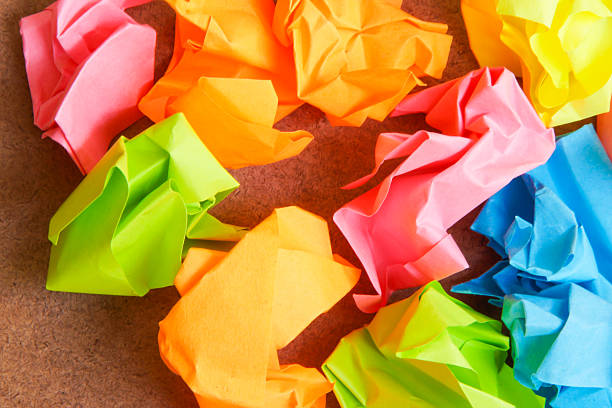 istock Colorful Crumpled Paper Ball of Post It Note 500720493