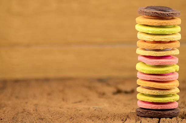 fancy cookie on wooden table
