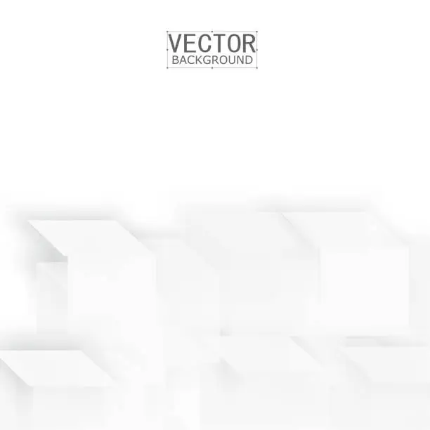 Vector illustration of Vector Abstract geometric shape from gray cubes.