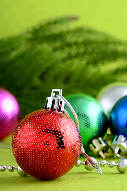 istock Christmas Decoration: colorful Christmas ball and ornaments with Christmas tree 500725728