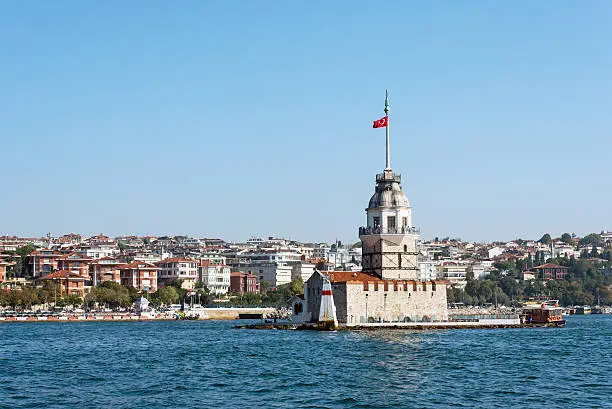 The famous Maidens Tower at the Bosphorus in Istanbul