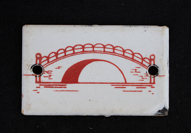 istock vintage bridge plate on black fabric 500726117