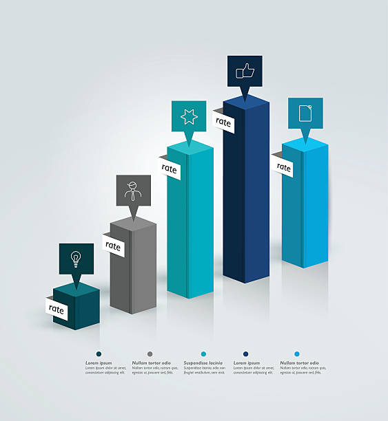 3 d wykres, wykresu. info graficzny bar. - d key stock illustrations