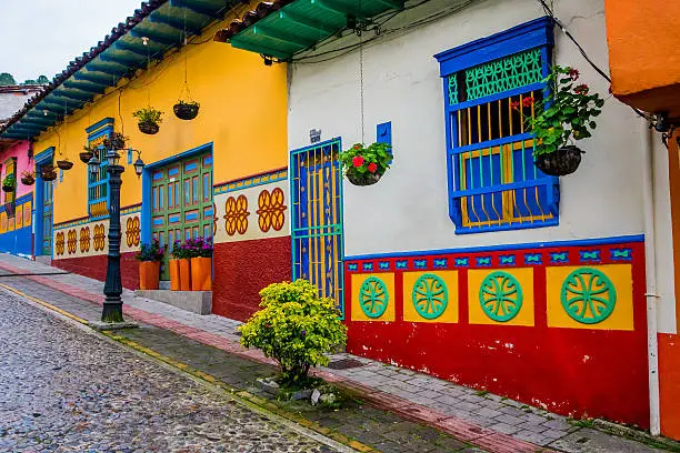 Photo of Beautiful and colorful streets in Guatape, known as town of