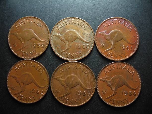istock Coins. Australian Pennies 500733676