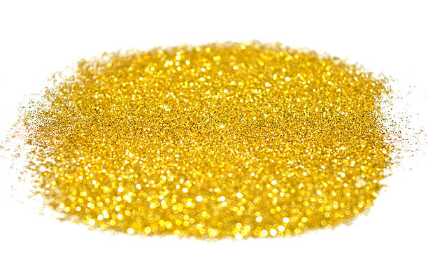 istock Blurry background of golden glitter sparkles on white surface 500734134
