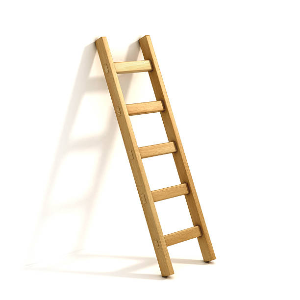 escadas isolada no branco - ladder company 1 - fotografias e filmes do acervo