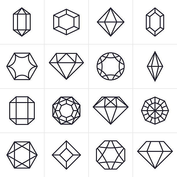 illustrations, cliparts, dessins animés et icônes de et pierres précieuses d'icônes et symboles - diamond shaped