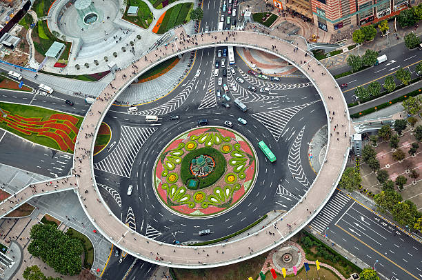 Pearl Ring Beautiful Roundabout in Shanghai China