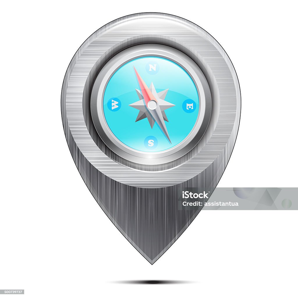 Compass Pointer Shape Metal Pointer With A Compass Isolated On A White Background Stock ...