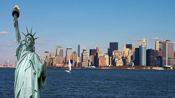 istock Liberate statue with NYC buildings 500741397