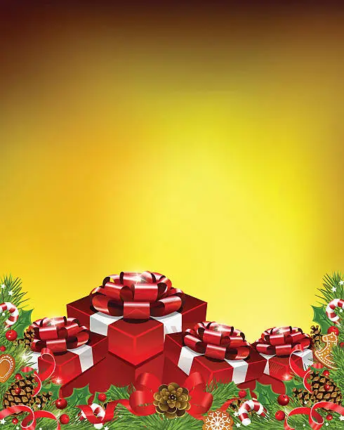 Vector illustration of Red Gift Boxes