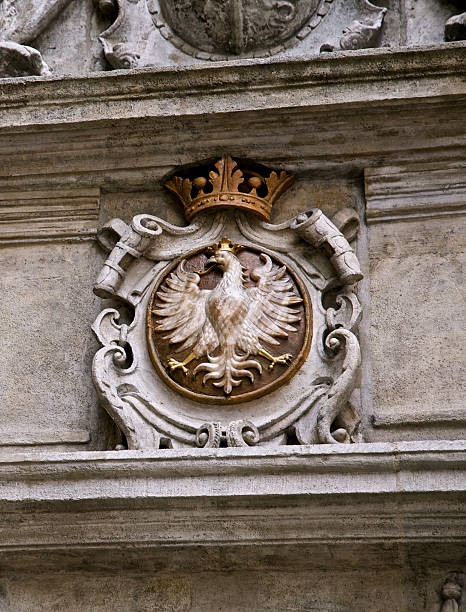istock Poland Polish emblem old architecture detail white eagle medieval country 500746598