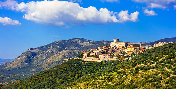 Impressive Sermoneta,Lazio,Italy. Beautiful Medieval Villages Of Italy,Sermoneta. village lazio photography sermoneta stock pictures, royalty-free photos & images