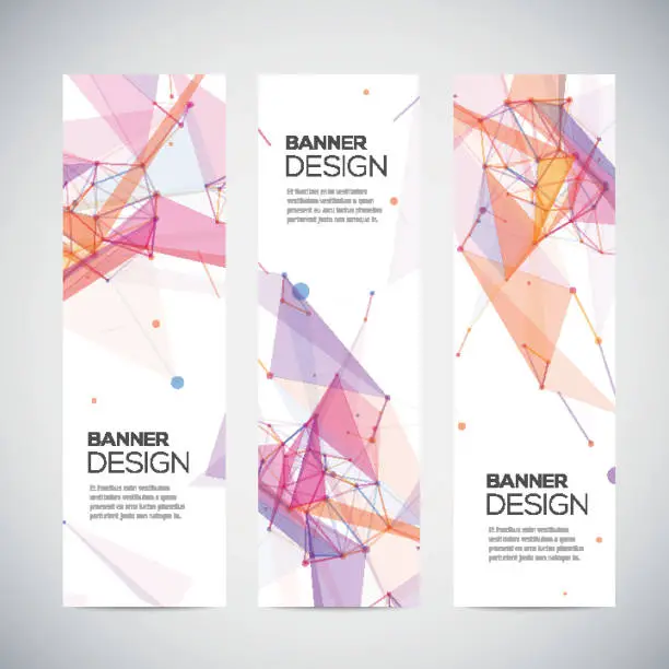 Vector illustration of Abstract geometric banner design. Geometric backgrounds.