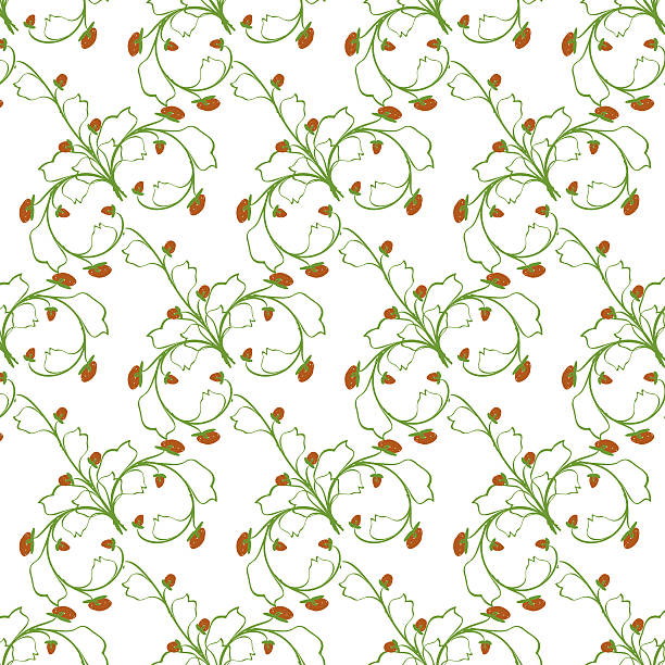 Sample pattern of white background rhythmic green strawberries. stock photo