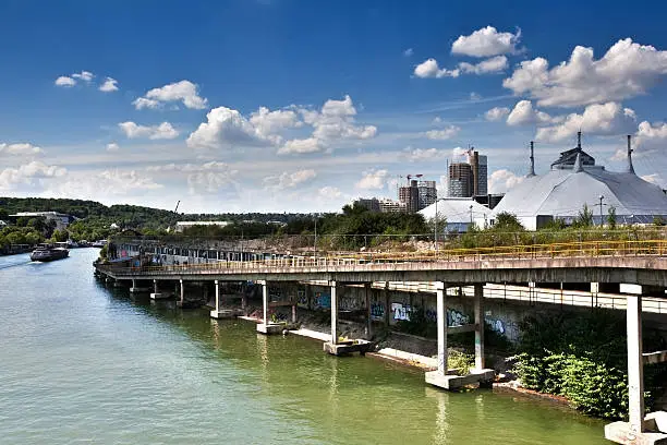 Photo of Factory, Bridge, Seine, River, Bank,