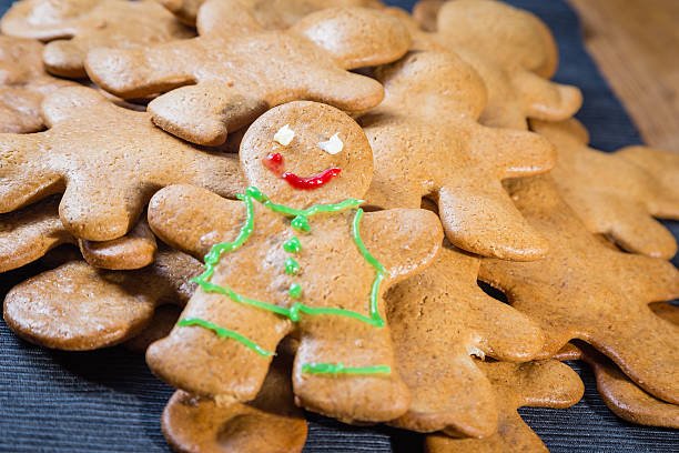 istock Christmas homemade gingerbread man on table 500751372