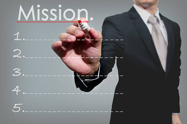 istock business man hand checking mission. 500751681