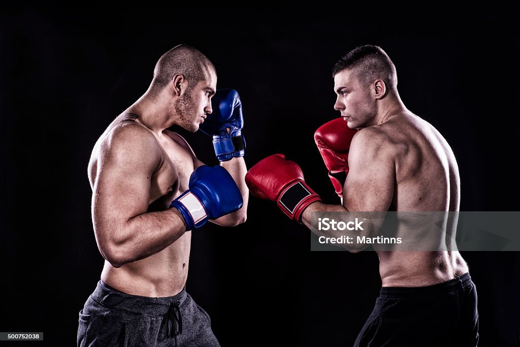 Kick box sparring Kick box before a fight Boxing - Sport Stock Photo
