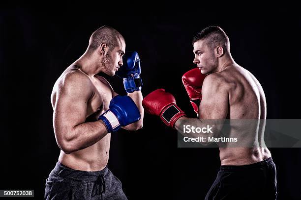 Kick Box Sparring Stock Photo - Download Image Now - Boxing - Sport, Combat Sport, Confrontation
