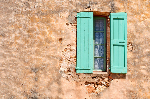 Colorful window on a building in France
