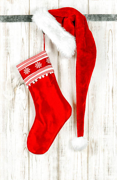 istock Christmas stocking. Festive red decoration 500753910