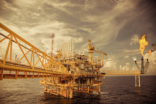 istock Offshore construction platform for production oil and gas 500754034