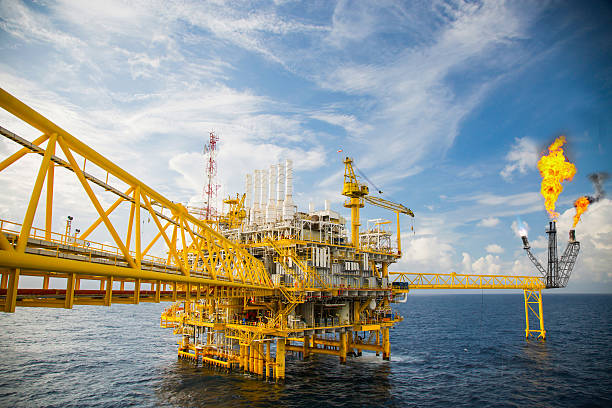 istock Offshore construction platform for production oil and gas 500754082