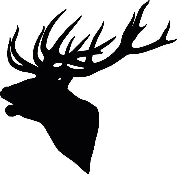 Vector illustration of Deer head silhouette