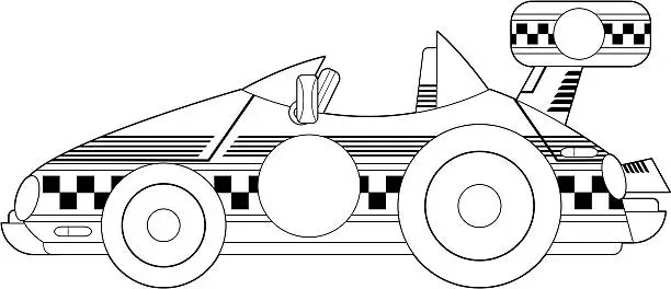 Vector illustration of Black and White Sports Car