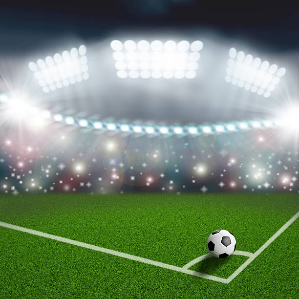 istock soccer ball on the green field corner 500755833