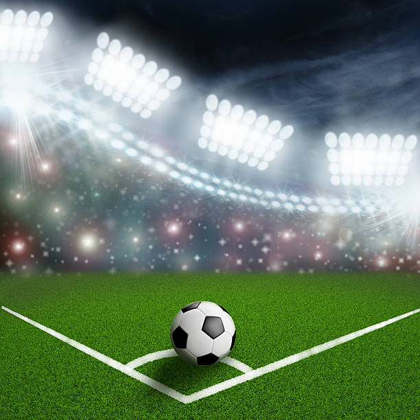 istock soccer ball on the green field corner 500755835