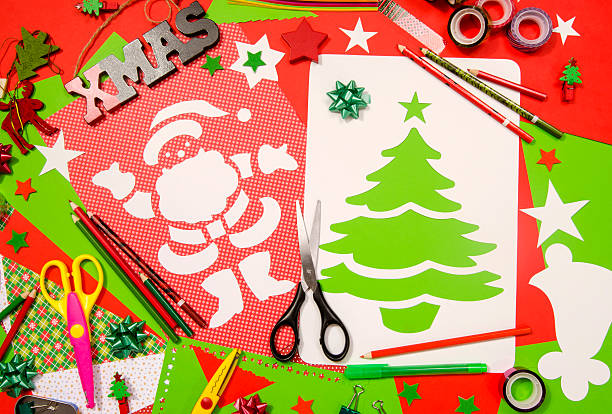 istock Arts and craft supplies for Christmas. 500756098